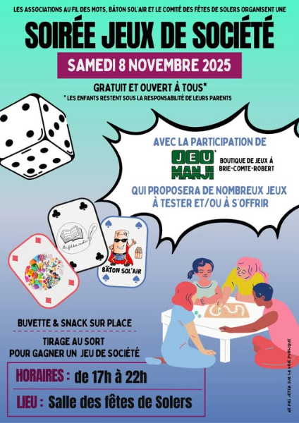 Couverture de Soirée Jeux de société à Solers